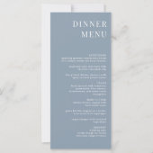 Menu Dîner Moderne Dusty Blue Minimalist (Devant)