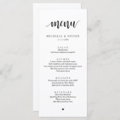 Menu Dîner moderne Russe Mariage Elopement (Devant / Derrière)