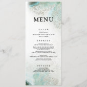 Menu Dîner Ombre Watercolor | VERT (Devant)