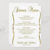 Menu Dîner| Parties scintillant d'or (Devant / Derrière)