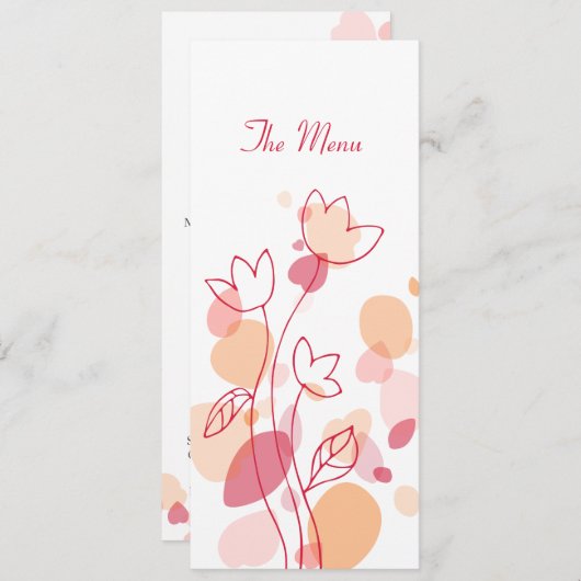Menu dîner pétales de fleurs modernes graphiques (Devant / Derrière)