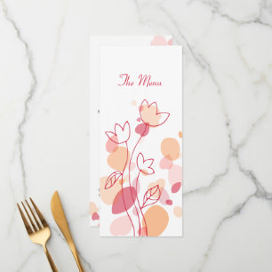 Menu dîner pétales de fleurs modernes graphiques