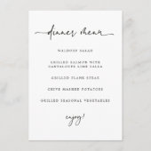 Menu Dîner Plat Personnalisé (Devant)