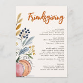 Menu Dîner Potluck Friendsgiving Aquarelle Moderne (Devant)