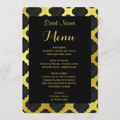 Menu Dîner | Quatrefoil or et noir (Devant)