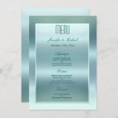Menu Dîner | Satin Turquoise (Devant / Derrière)