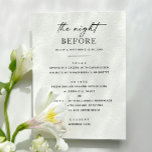 Menu Dîner Simple De Répétition. Nuit avant propreté mo<br><div class="desc">Vous planifiez "La nuit avant" votre grand jour ? Ce menu simple de répétition noir et blanc offre un agencement propre et moderne avec personnalisation complète pour vos repas et détails de l'événement. Idéal pour les couples qui veulent un look minimaliste et design sans distractions. Parfait pour les dîners de...</div>
