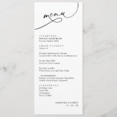 Menu Dîner simple minimaliste de Mariage neutre (Devant)