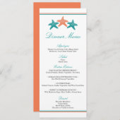 Menu Dîner Starfish (Devant / Derrière)