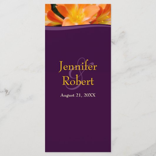 Menu dîner violet et orange (Dos)