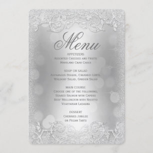 Menu Diner Zilveren faux glitter