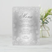 Menu Diner | Zilveren faux glitter (Staand voorkant)