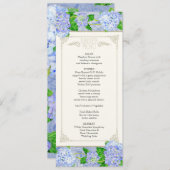 Menu Dinner - Blue Hydrangea Lace Floral Formal (Voorkant / Achterkant)