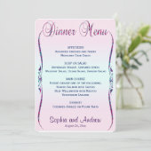 Menu Dinner | Elegant Pastel Glitter (Staand voorkant)