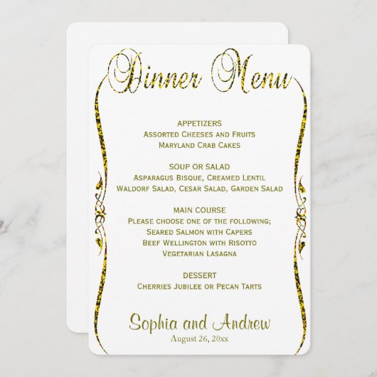 Menu Dinner | Glitter (Voorkant / Achterkant)