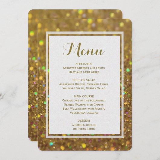 Menu Dinner | Glitter (Voorkant / Achterkant)