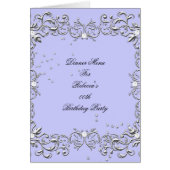 Menu Dinner Kaart Silver Blue Diamond (Voorkant)