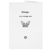 Menu Dinner Kaart Silver Grey Butterfly Floral (Achterkant)