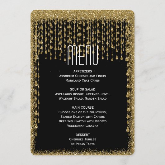 Menu Dinner | Modern Gold Black (Achterkant)