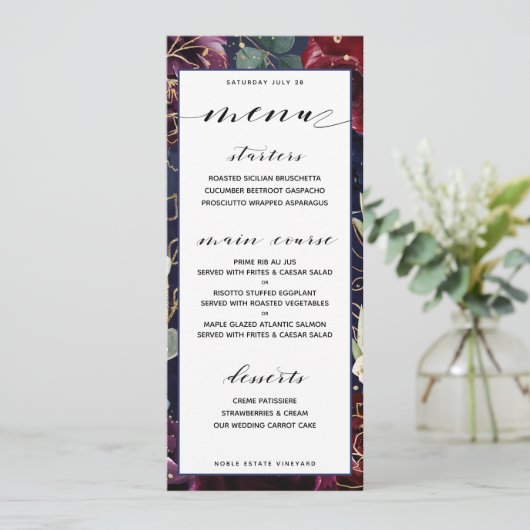 Menu Dinner van de Bourgogne (Staand voorkant)