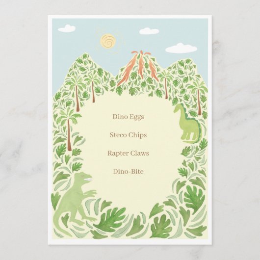 Menu Dino-Mite Party (Devant)