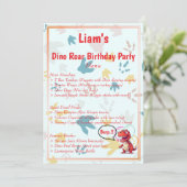 Menu Dino Roar fête d'anniversaire (Debout devant)