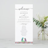 Menu Dinosaur Gay Wedding Ceremony Program (Debout devant)