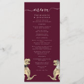Menu Dinosaur Thème Mariage Bourgogne & Crème (Devant)