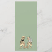 Menu Dinosaur Thème Mariage Sage Vert & Blanc (Dos)