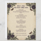 Menu d'invitation Halloween de la Table de la Sorc (Dos)