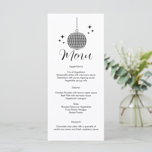 Menu Disco Ball Dinner (Debout devant)