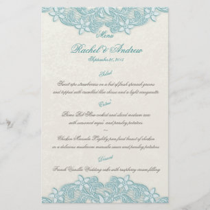 Menu d'ivoire du Jardin victorien Aqua