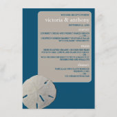 Menu Dollar de sable, Mariage Ocean Blue Beach (Devant)