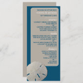 Menu Dollar de sable, Mariage Ocean Blue Beach (Devant / Derrière)