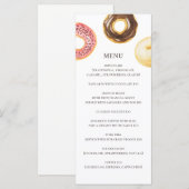 Menu Donuts à l'aquarelle. Dessert de café de boulanger (Devant / Derrière)