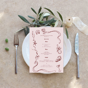 Menu Doodart rétro lunaire   MARIAGE