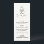 Menu Doodle de gâteau tiré à la main Mariage moderne<br><div class="desc">Menus mariages modernes avec mon doodle d'origine dessiné à la main.</div>