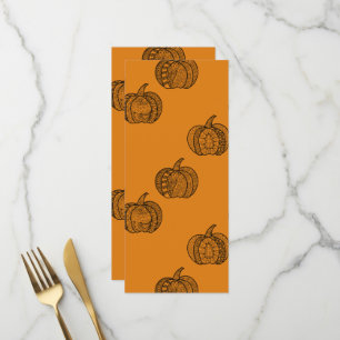 Menu Doodles d'Halloween boho mandala citrouilles Autom