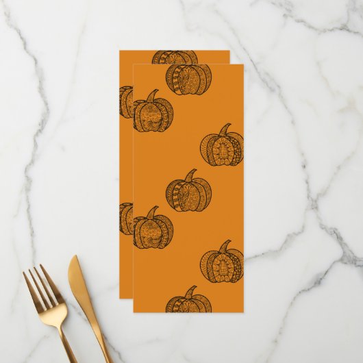 Menu Doodles d'Halloween boho mandala citrouilles Autom (Devant/Arrière en situation)