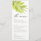 MENU D'OR EN FEUILLES DE PALMIER VERT (Devant)