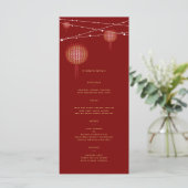 Menu Double bonheur Lanternes brillantes Mariage chinoi (Debout devant)