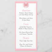 Menu Double Bonheur rose - rond (Dos)