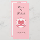 Menu Double Bonheur rose - rond (Devant / Derrière)