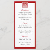 Menu Double Bonheur rouge foncé - Carré (Dos)