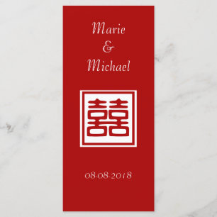 Menu Double Bonheur rouge foncé - Carré