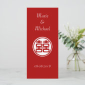 Menu Double Bonheur Rouge foncé - rond (Debout devant)