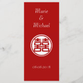 Menu Double Bonheur Rouge foncé - rond (Devant)