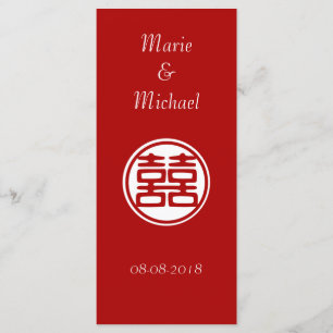 Menu Double Bonheur Rouge foncé - rond