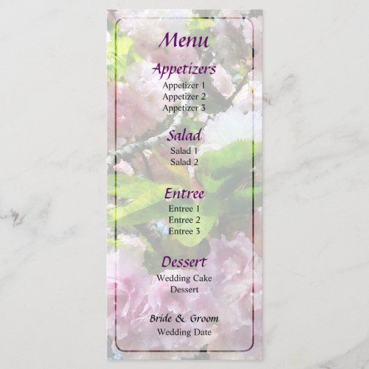 Menu Double Cherry Blossom Wedding (Voorkant)