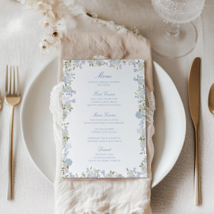 Menu Douce Mariée Fleurie Bleue Romantique